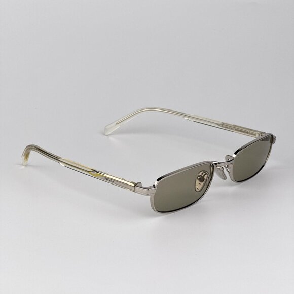 Prada PRB54S Sunglasses – Silver Rectangle Metal Brown Lenses |Model 1BC30P - Picture 4 of 11